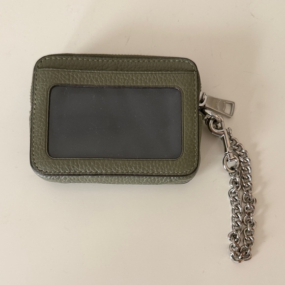 Coach Olive Leather Card Case with Chain - Picture 2 of 3
